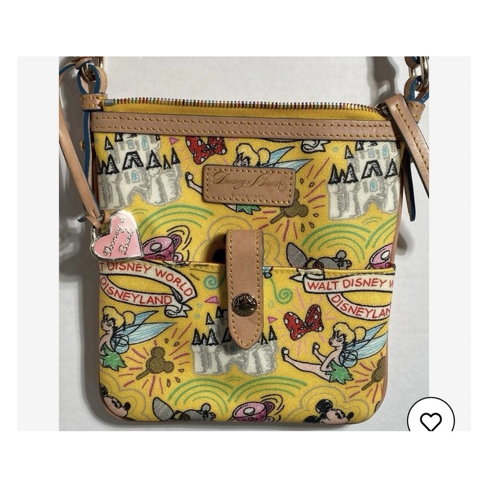 Dooney&Bourke DisneyParksYellowCrossbodyPurseMickeyDumboTinkerbellTeaCup